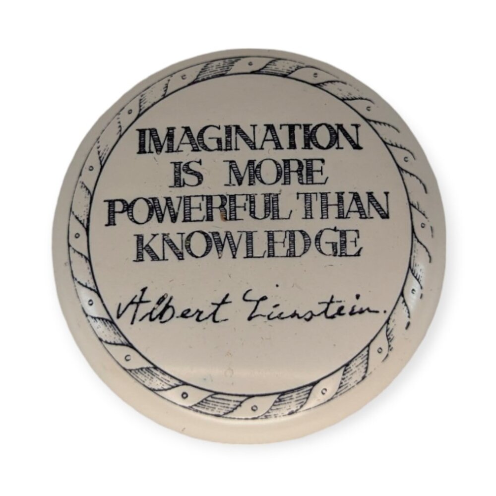 Imagination Scrimshaw Inspired Paperweight Albert Einstein Quote Made In England